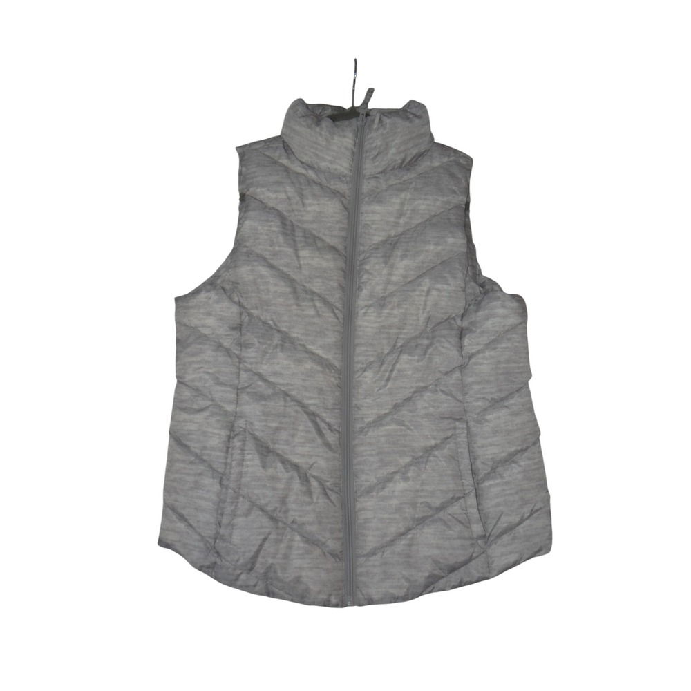 SO Womens Grey Space Dye Chevron Quilted Puffer Vest Size M Full Zip 4145